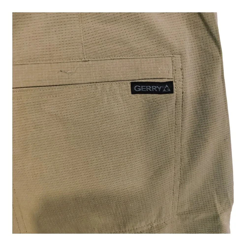 Men's Gerry Taupe/Brown Shorts Hiking Pockets Outdoors Lightweight Casual Sz 34